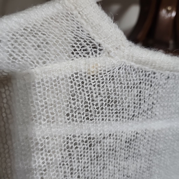 Ab Studio White Wool/ Mohair Blend Cardugan- Medium - Picture 4 of 6